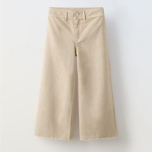 Zara Marine Straight Wide-Leg Jeans Khaki Size‎ 6